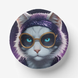 Cuencos De Papel Feliz fiesta de Año Nuevo - Gato disfrazado