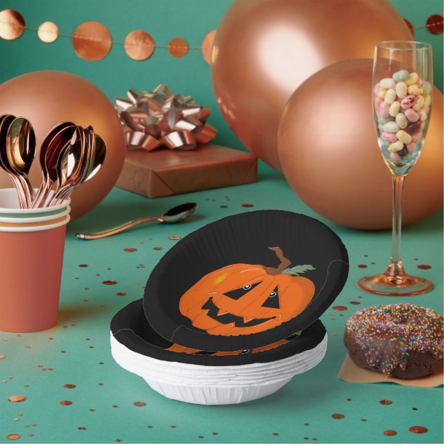 Cuencos De Papel Feliz Halloween Jack O Lantern Arte ilustrativo (Multi)