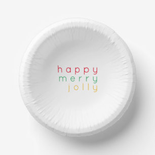 Cuencos De Papel FELIZ MERRY JOLLY Paper Bowls