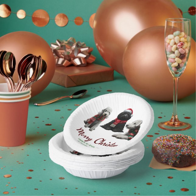 Cuencos De Papel Feliz Navidad a los perros (Multi)