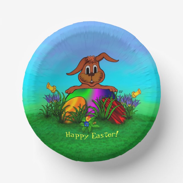 Cuencos De Papel ¡Feliz Pascua! Conejo de Pascua (Anverso)