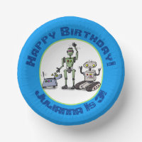 Feliz personalizado de trío de robots lindos