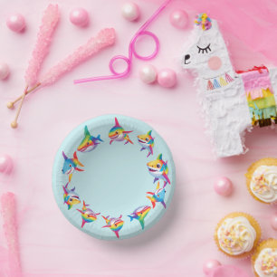 Cuencos De Papel Festividad divertida de cumpleaños de tiburones ar