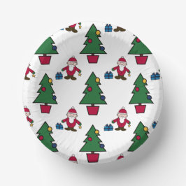 Cuencos De Papel Festividad navideña Santa & Trees Paper Bowl