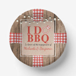 Cuencos De Papel Fiesta de Compromiso Rustic I Do BBQ para Parejas