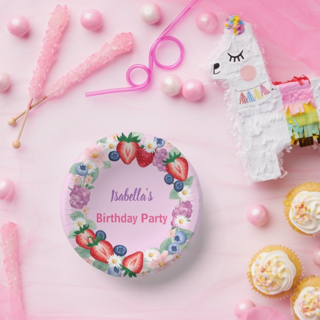 Cuencos De Papel Fiesta de cumpleaños de la fresa roja Daisy para e (Fiesta)