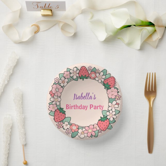 Cuencos De Papel Fiesta de cumpleaños de la fresa roja Daisy para e (Boda)