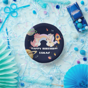 Cuencos De Papel Fiesta de cumpleaños de la galaxia de dinosaurios 