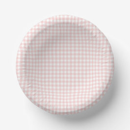 Cuencos De Papel Fiesta de cumpleaños de primavera de gingham rosa