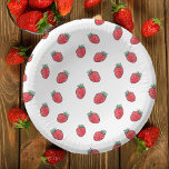 Cuencos De Papel Fiesta de cumpleaños de Strawberries<br><div class="desc">Un lindo patrón de fresa dibujado a mano hace de estos platos y tazones fiestas la perfecta adición práctica y decorativa a su fiesta con temática de fresa! Perfecto para una celebración de cumpleaños de berry,  duchas de bebé con temática de fresa,  eventos de brunch o reuniones de verano.</div>