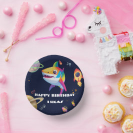 Cuencos De Papel Fiesta de cumpleaños del tiburón de la galaxia del