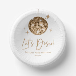 Cuencos De Papel Fiesta de cumpleaños disco de oro Let's Disco