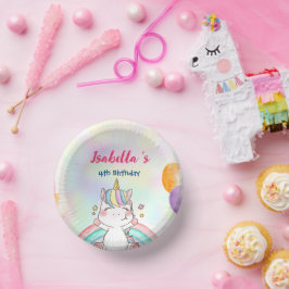 Cuencos De Papel Fiesta de cumpleaños feliz con el arcoiris mágico