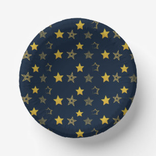 Cuencos De Papel Fiesta de la víspera de Año Nuevo de Navy Blue Gol