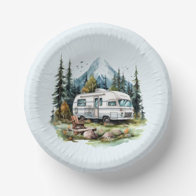 Cuencos De Papel fiesta de los amantes del camping en Guay (Anverso)