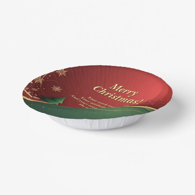 Cuencos De Papel Fiesta de Navidades rojos del mensaje de nombre de (Angular)