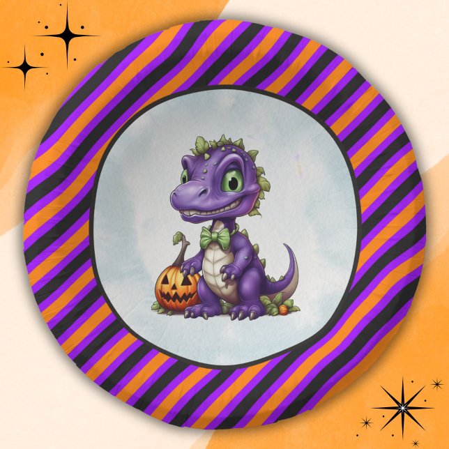 Cuencos De Papel Fiesta Dino-Mash de los dinosaurios de Halloween (Dino Halloween Bowls)