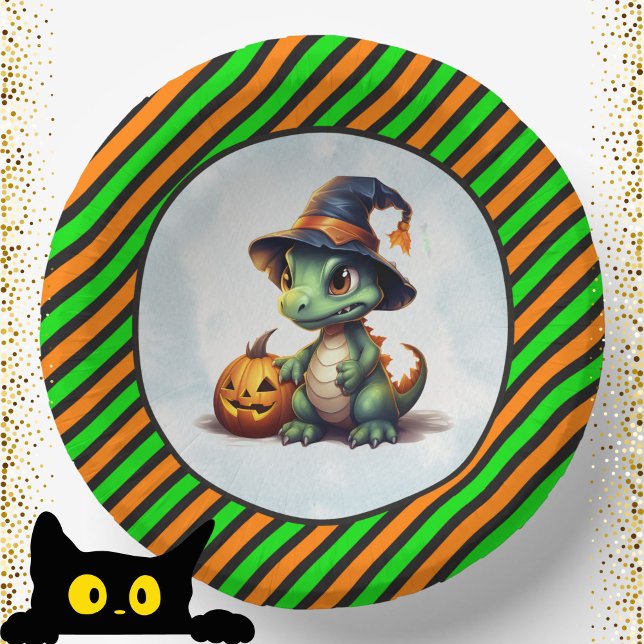 Cuencos De Papel Fiesta Dino-Mash de los dinosaurios de Halloween (Halloween Dinosaur Dino-Mash Party Paper Bowls)
