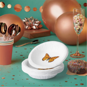 Cuencos De Papel Fiesta Elegante de Mariposa Monarca