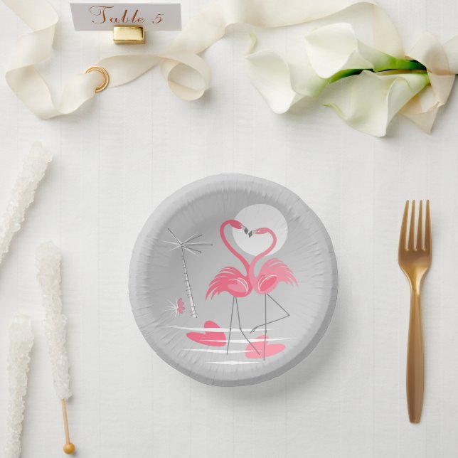 Cuencos De Papel Flamingo Love (Boda)