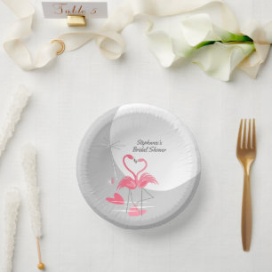 Cuencos De Papel Flamingo Love Large Moon Bridal Shower