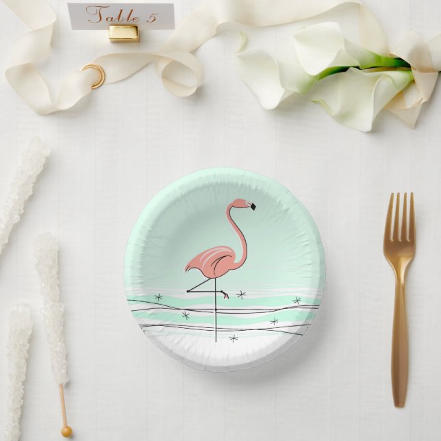 Cuencos De Papel Flamingo Ocean Aqua (Boda)
