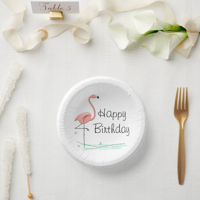 Cuencos De Papel Flamingo Ocean Happy Birday (Boda)