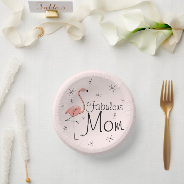 Cuencos De Papel Flamingo Pink Fabulous Mom (Boda)