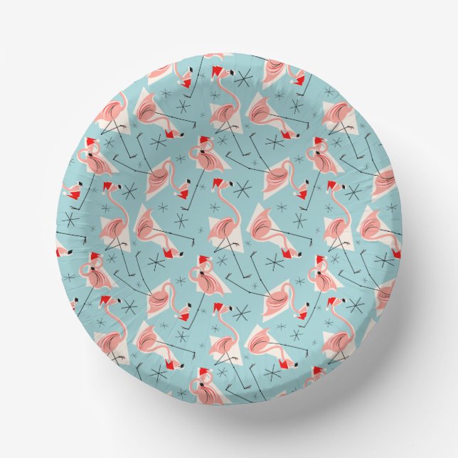Cuencos De Papel Flamingo Santas Blue Multi (Anverso)