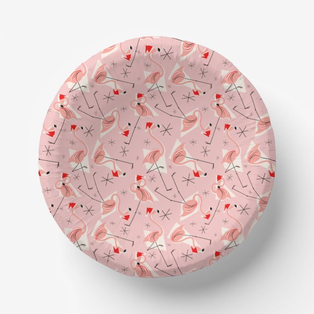 Cuencos De Papel Flamingo Santas Pink Multi (Anverso)