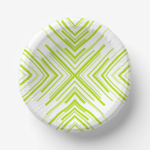 Cuencos De Papel Flechas en verde lima y blanco
