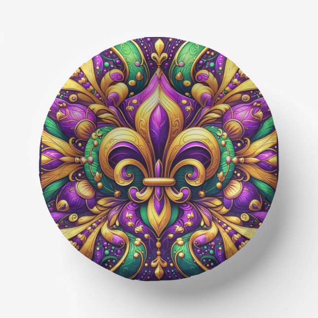 Cuencos De Papel fleur de lis mardi gras (Anverso)
