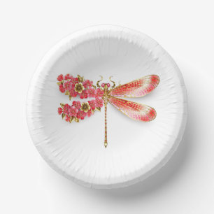 Cuencos De Papel Flor libélula con sakura de joyas