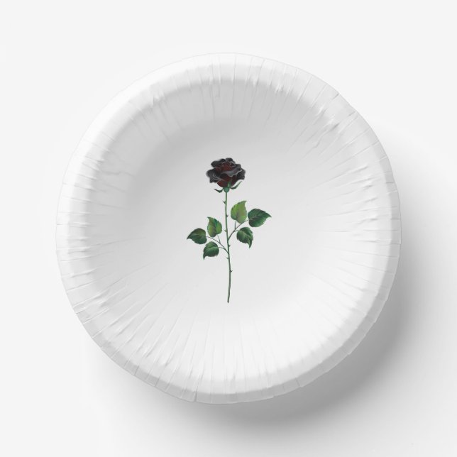 Cuencos De Papel Flor rosa negra (Anverso)