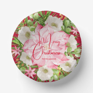 Cuencos De Papel Floral acuarela navidad