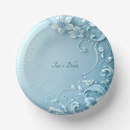 Cuencos De Papel Floral Decorativo Azul