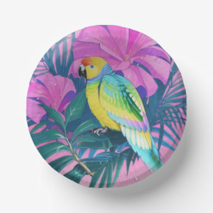 Cuencos De Papel Floral/hawaiano/tropical/loro