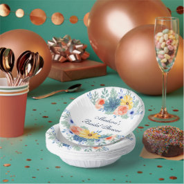 Cuencos De Papel Floral Succulum Macaron Bridal Shower