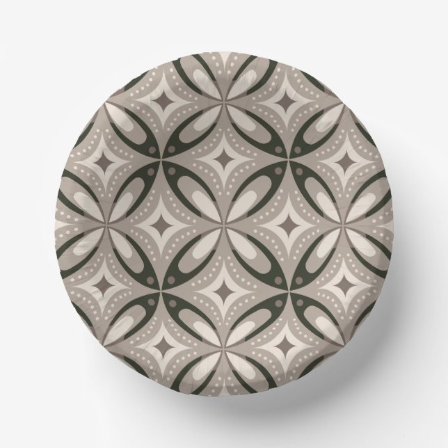 Cuencos De Papel Formas circulares retro beige y marrón (Anverso)