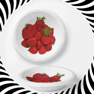 Cuencos De Papel Fotografía de fresas rojas