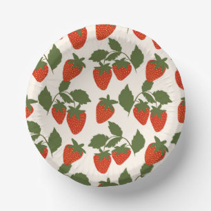 Cuencos De Papel Fresa Roja de Verano