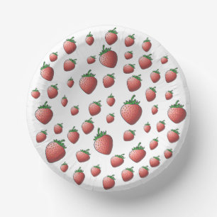 Cuencos De Papel Fresa y Fresas
