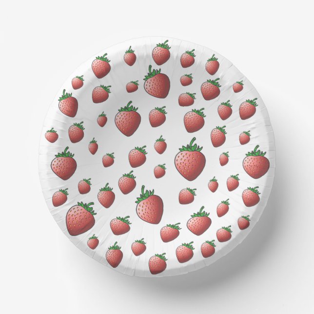 Cuencos De Papel Fresa y Fresas (Anverso)