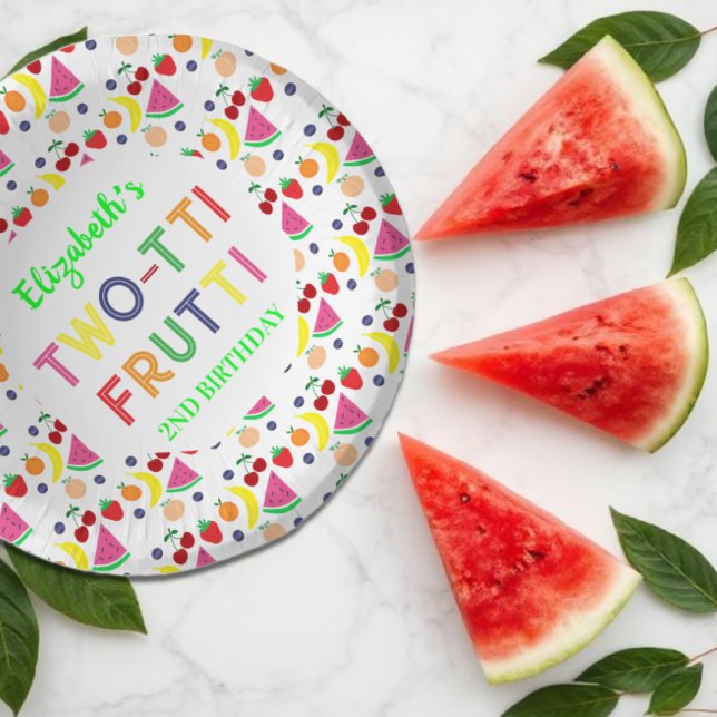 Cuencos De Papel Fruta Dos-tti Frutti 2do Cumpleaños (Subido por el creador)