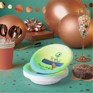 Cuencos De Papel Funny dinosaur Kayak vela Fiesta de cumpleaños