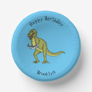 Cuencos De Papel Funny T rex dinosaur ilustracion