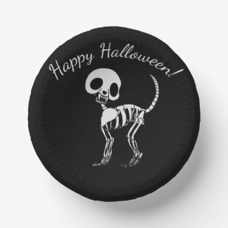 Cuencos De Papel Gato Esqueleto Feliz Halloween