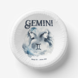 Cuencos De Papel Gemini Twins Zodiac fiesta de cumpleaños temática