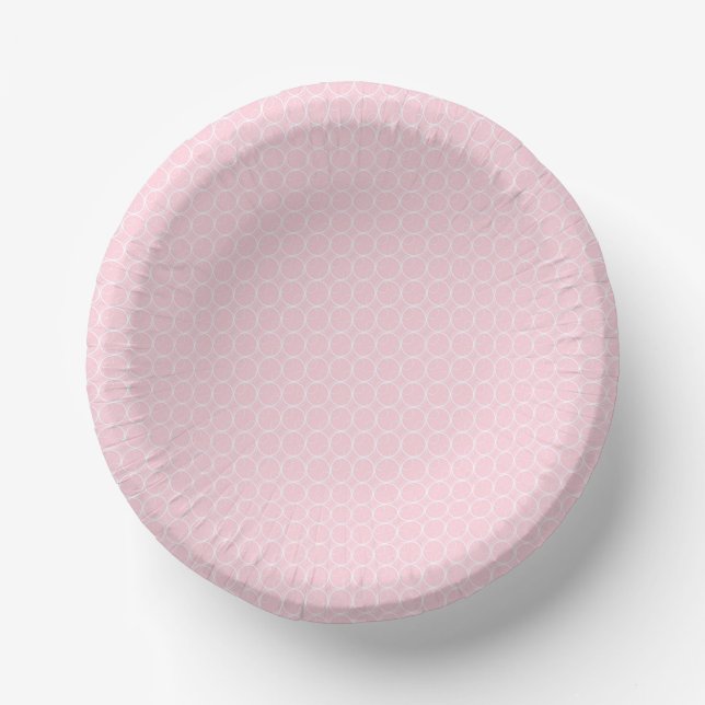 Cuencos De Papel Geografía del bebé rosa y blanco (Anverso)