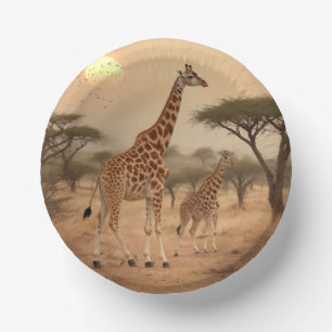 Cuencos De Papel Giraffes en África